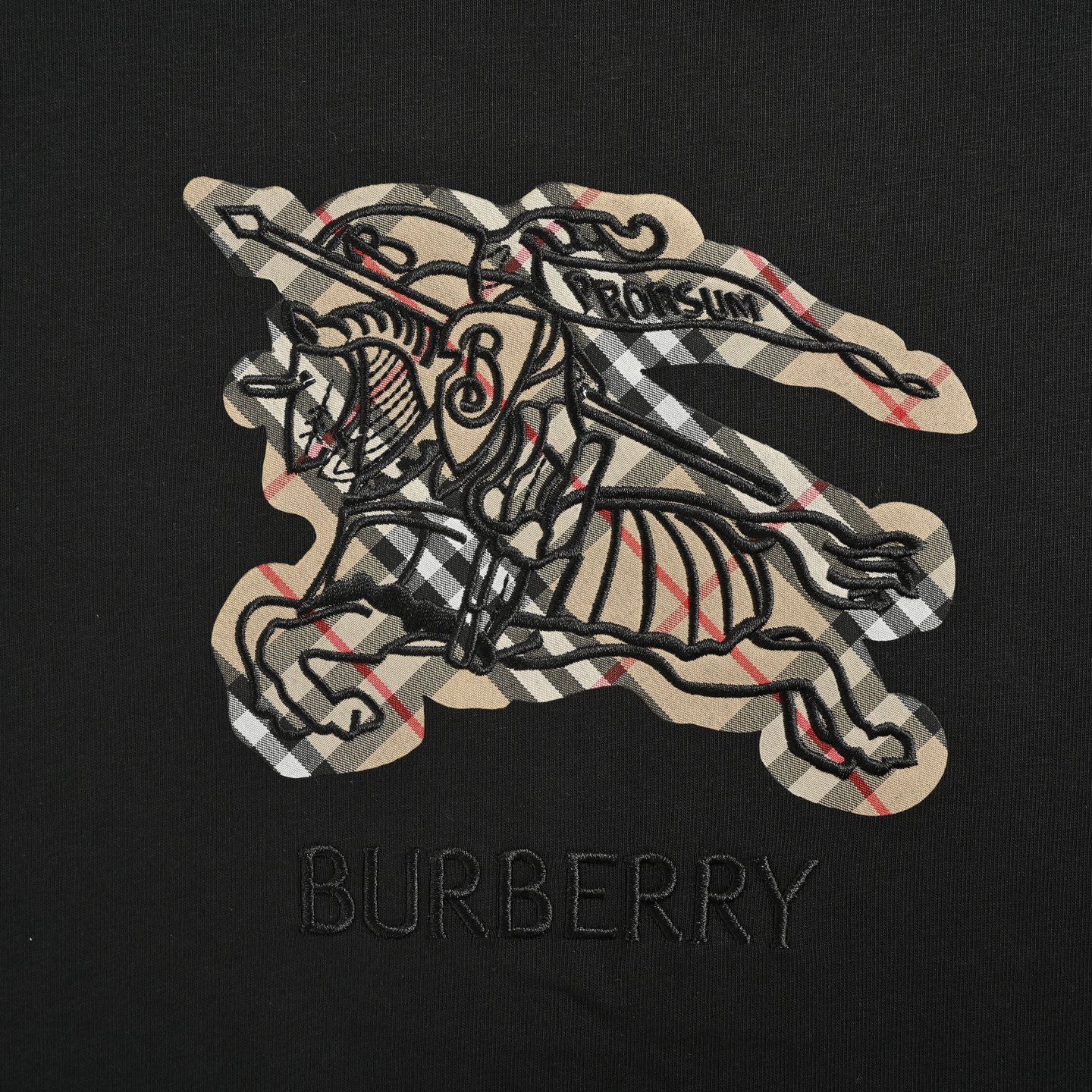 Burberry 25ss check horse embroidered short sleeves