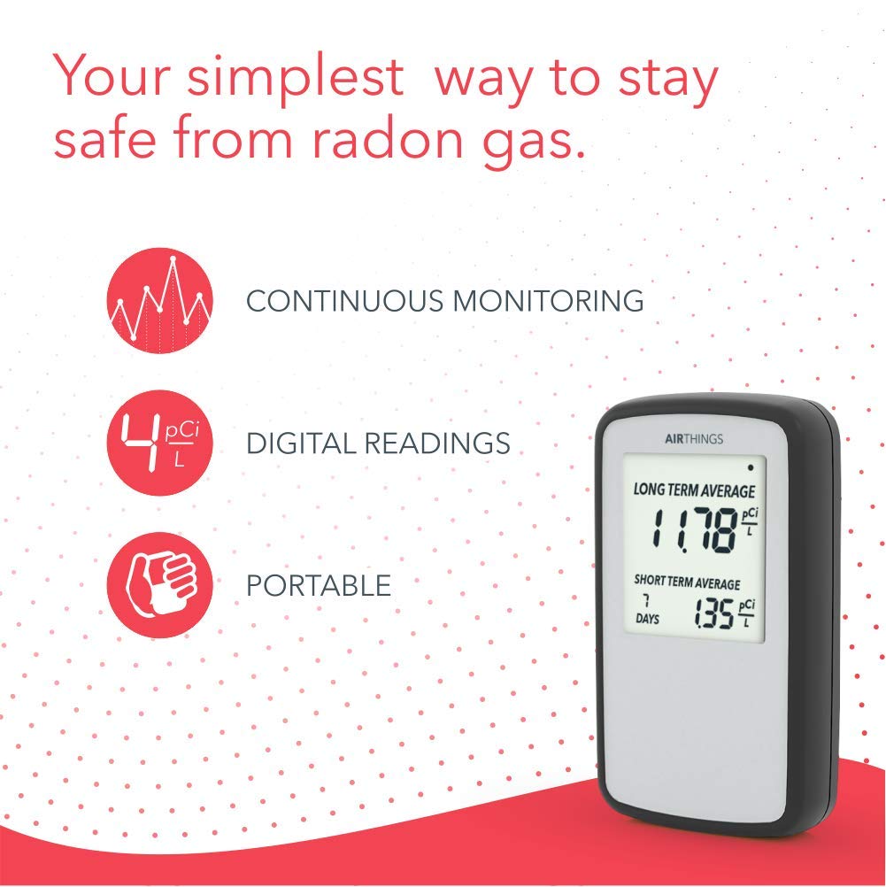 Airthings Corentium Home Battery Operated Digital Radon Detector