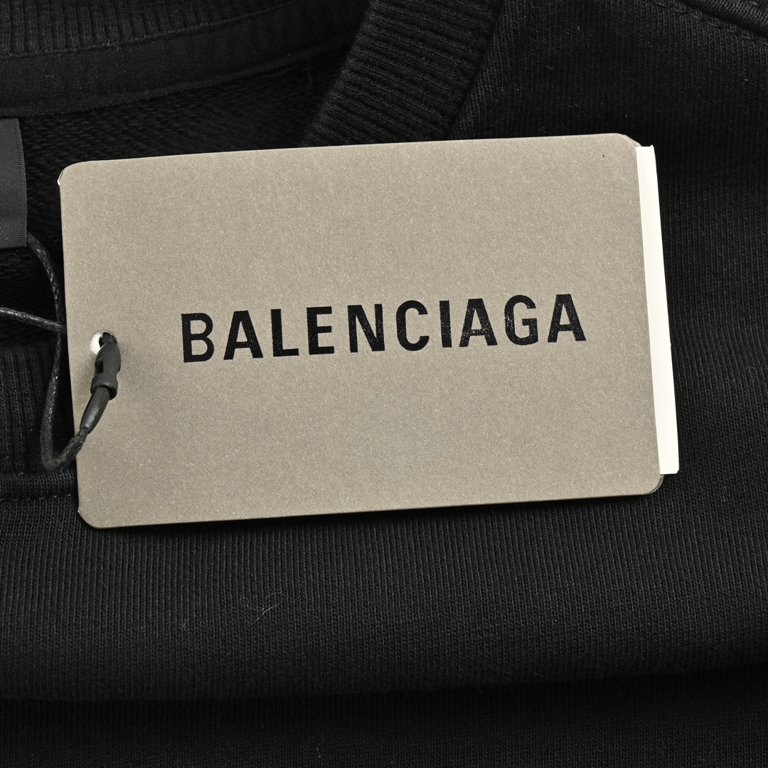 Balenciaga 24Fw Heavy Washed Distressed Double B Embroidered Sweatshirt Suit