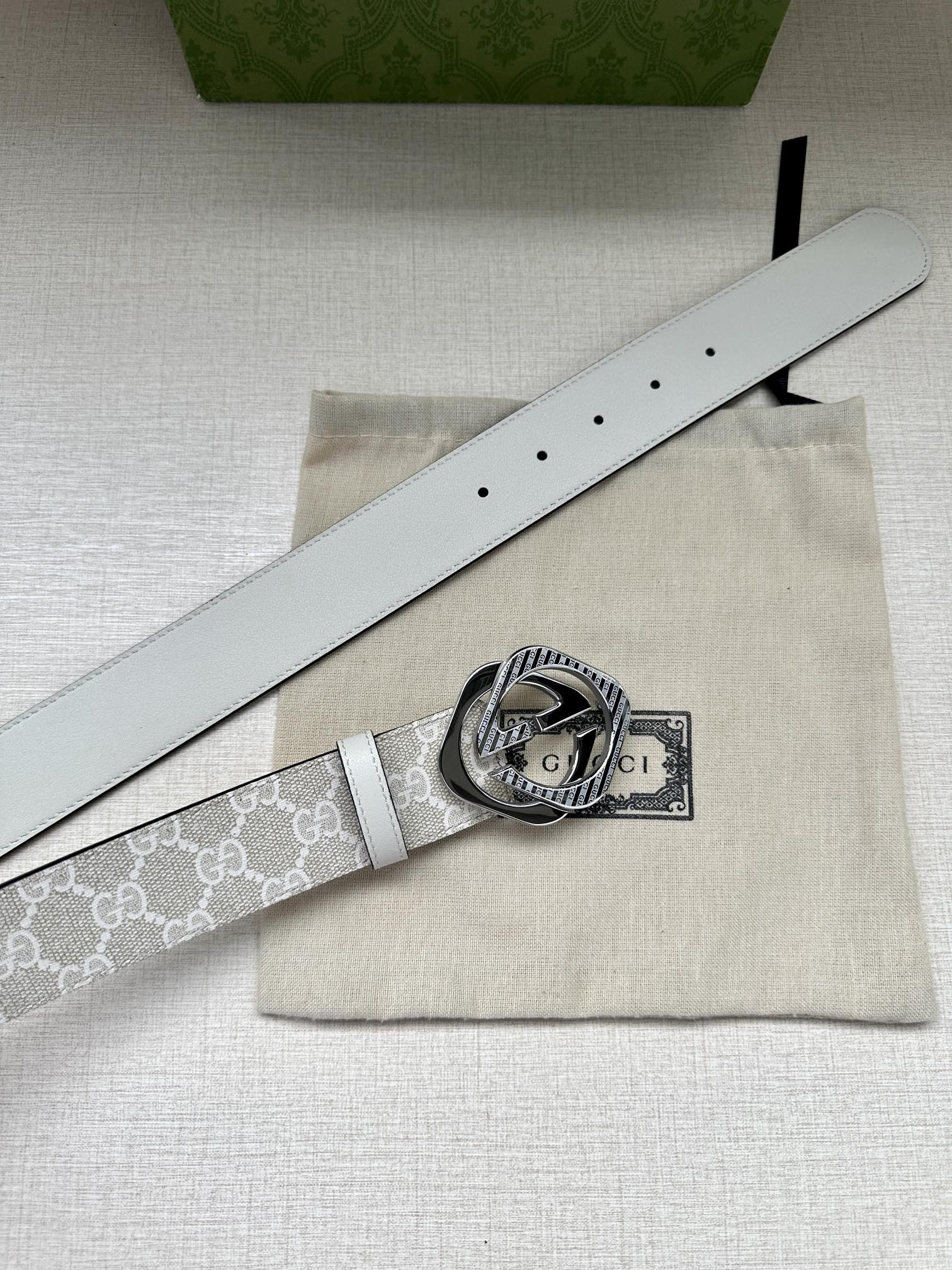 Gucci Marmont printed leather belt 3.8cm wide