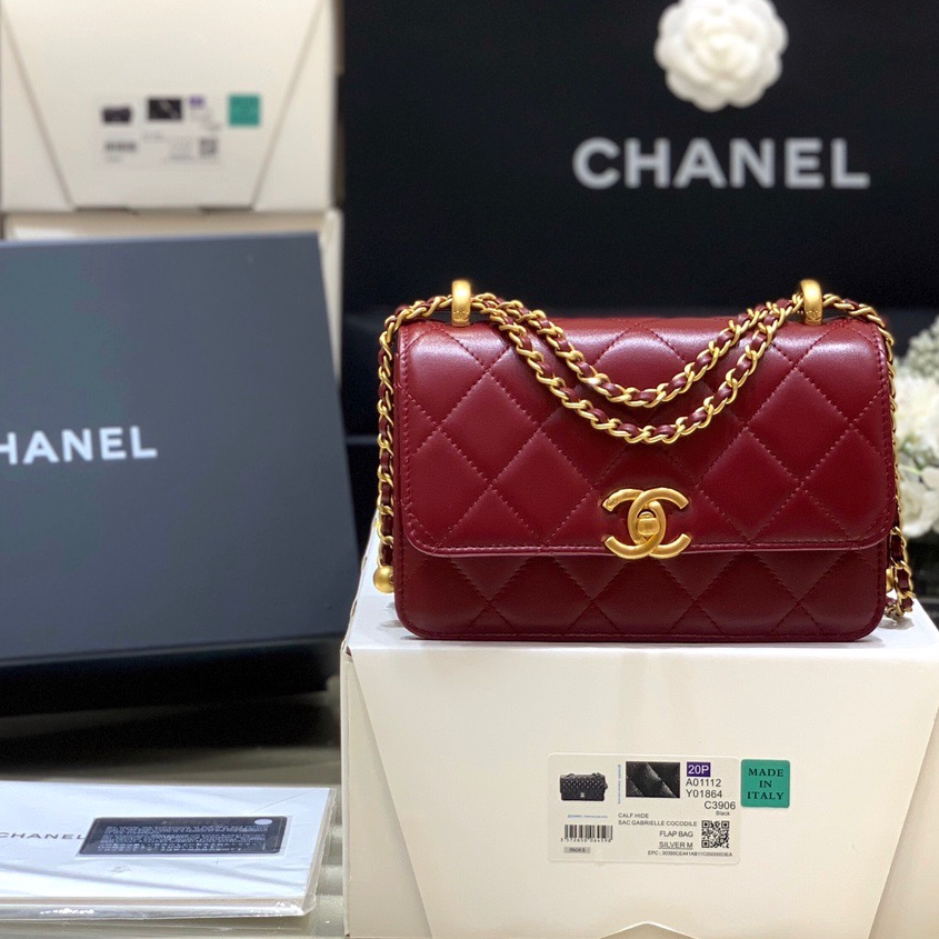 Chanel 2021 Early Fall Haute Couture Collection Double Gold Bead Chain Bag AP2615
