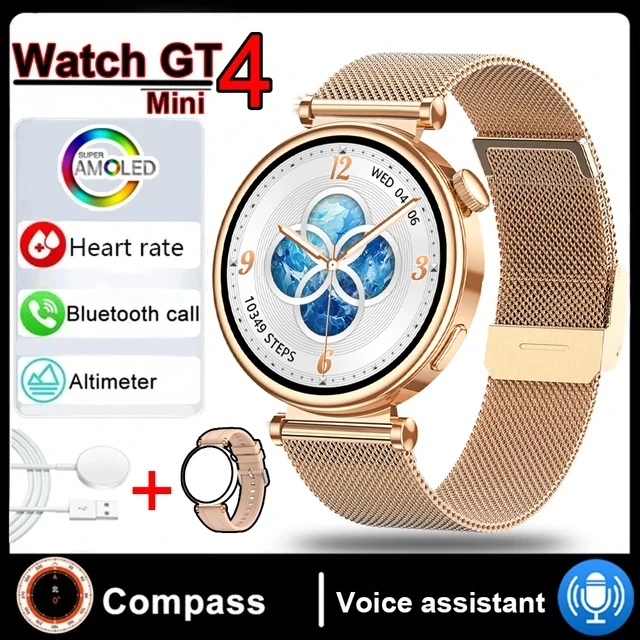 New Women's AMOLED Smartwatch HD Bluetooth Talk 1.3inch Full Screen Touch IP68 Waterproof Women's Smartwatch for Huawei Xiaomi