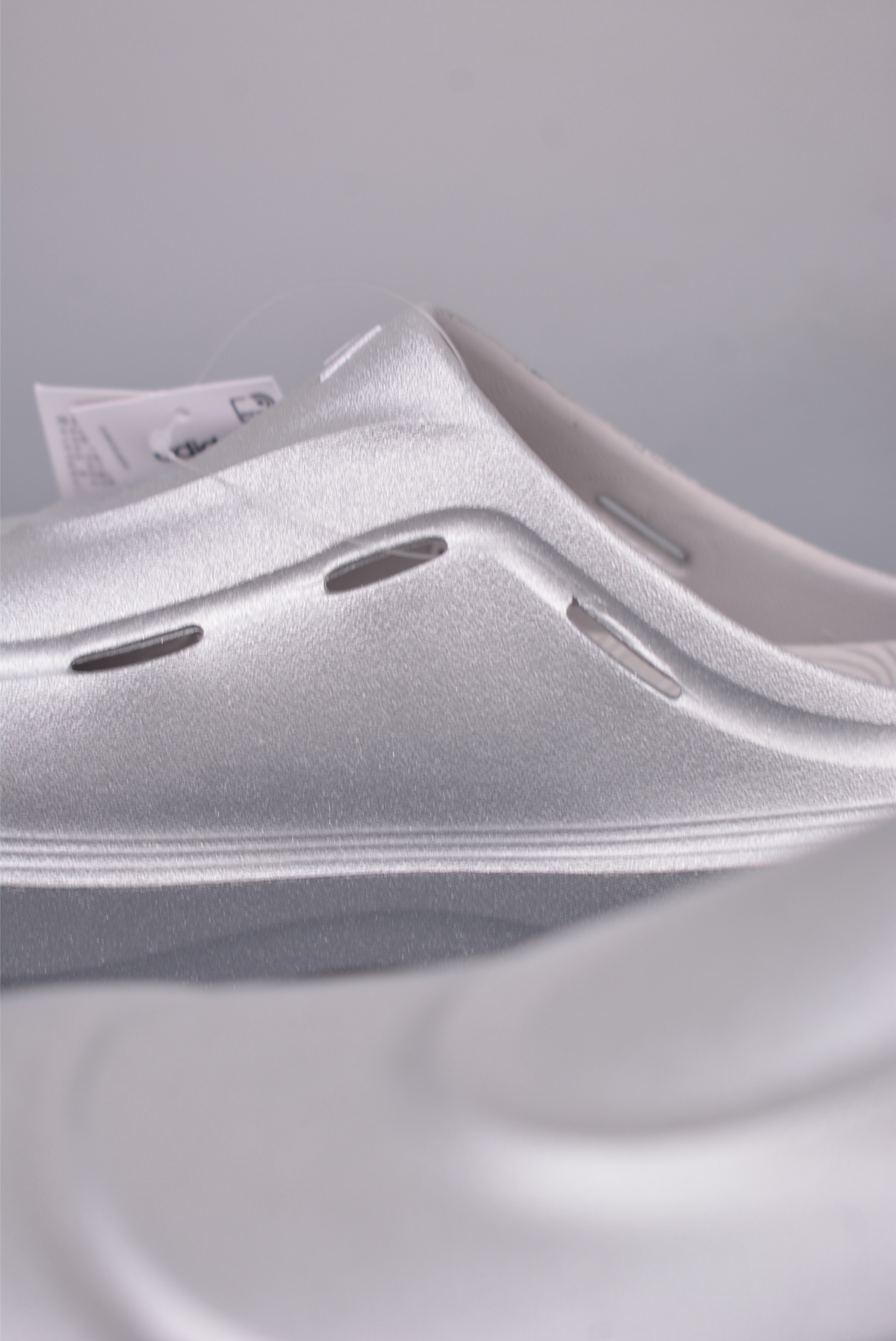 Adidas Ozwave Clog Slides Metallic Silver Grey JR6757