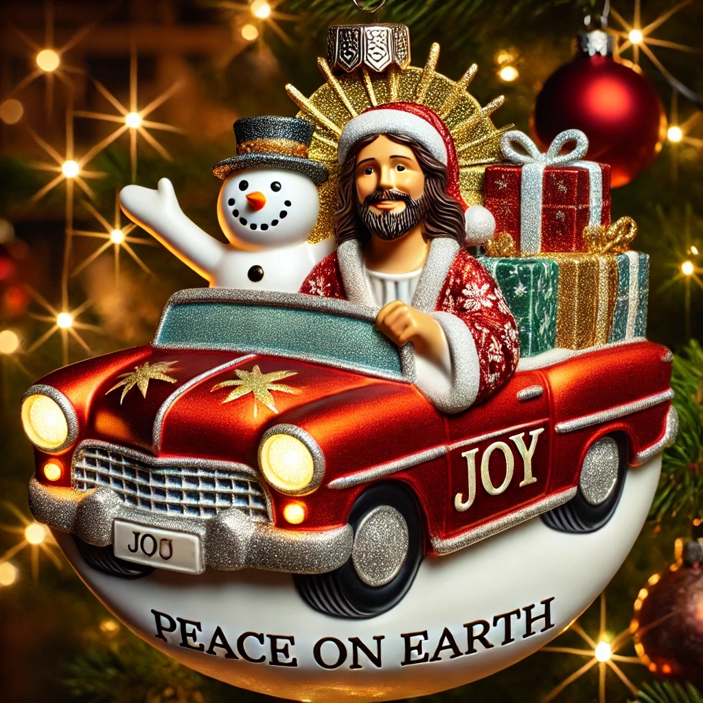 Driving Jesus Ornament