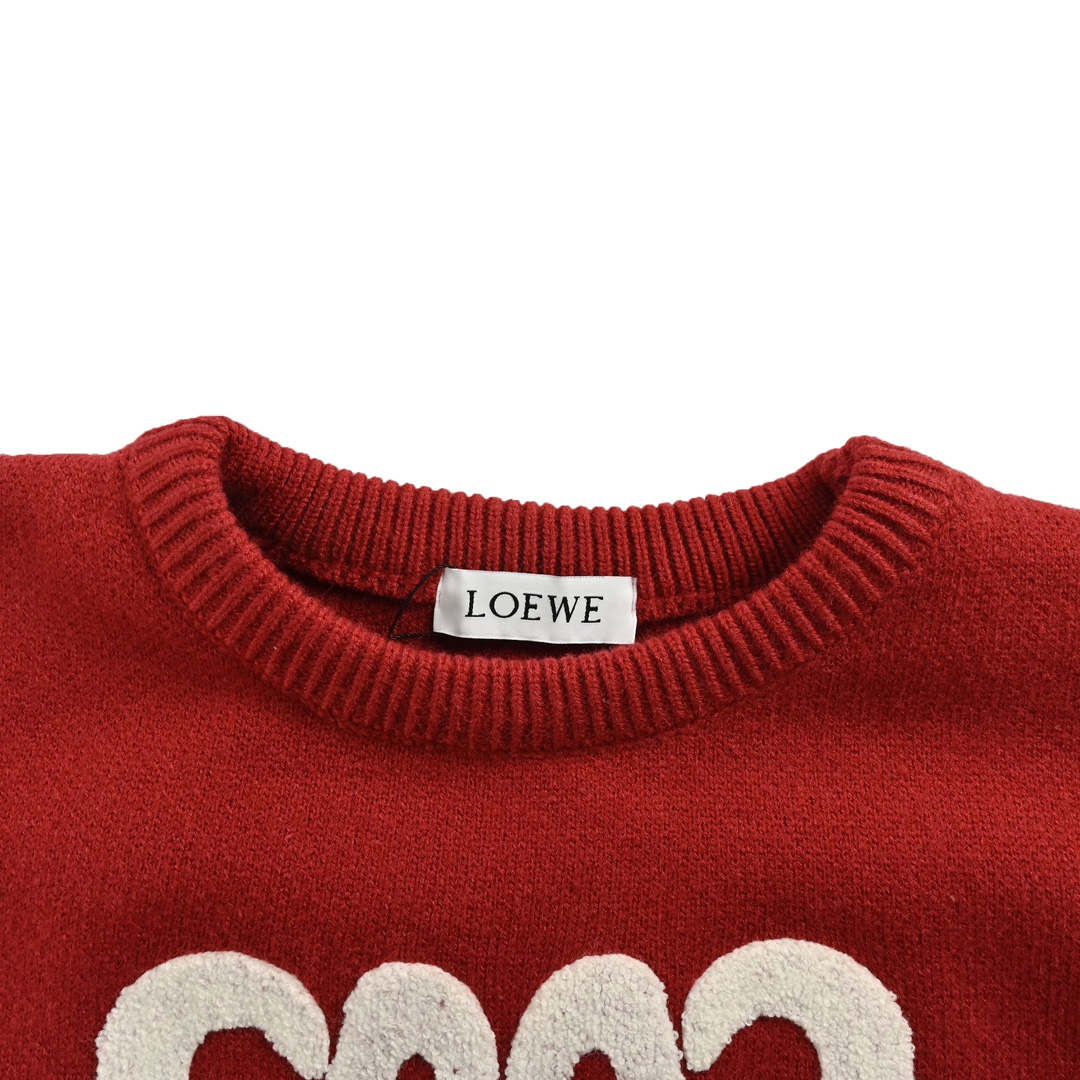 Loewe 24Fw terry patch logo crewneck sweater