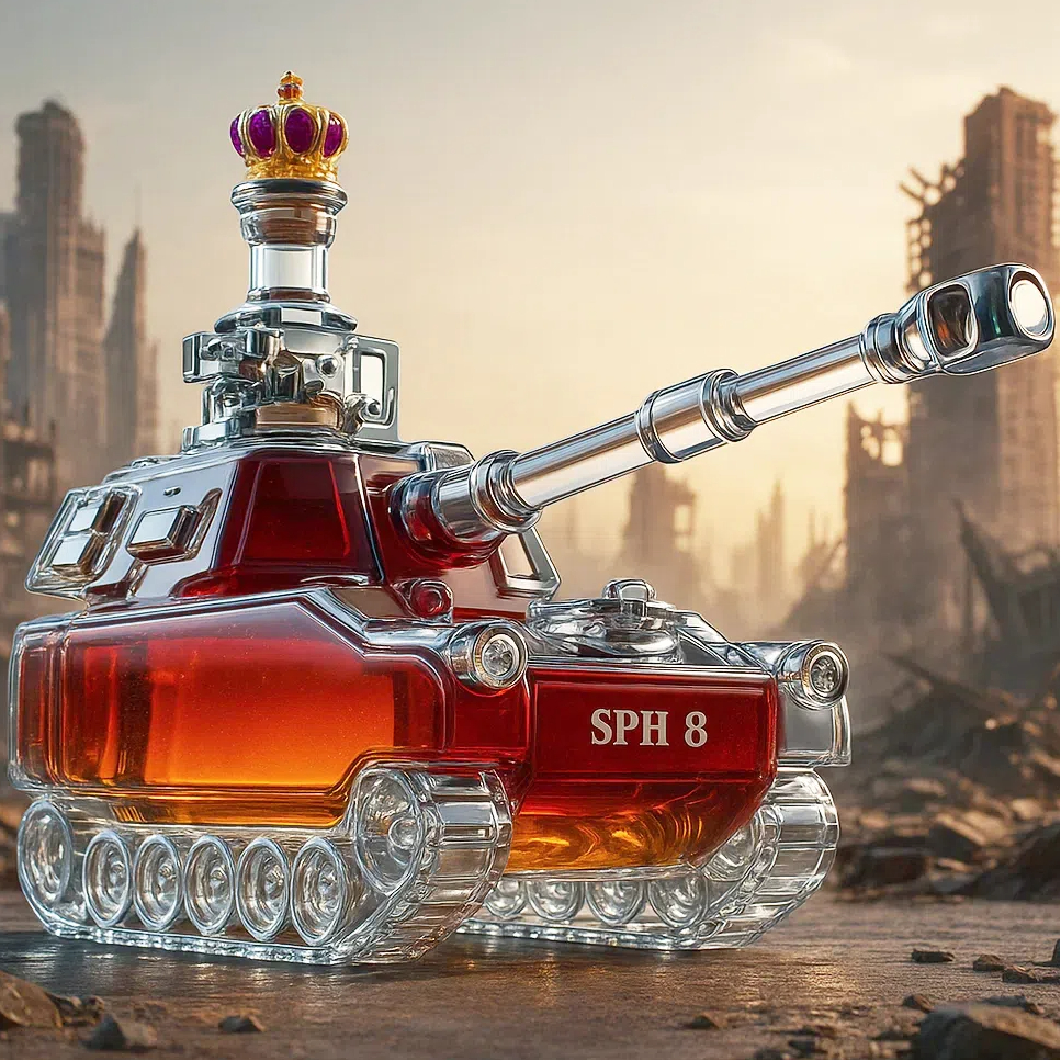 🛡️ War Machine Whiskey Bottle — A Battle-Ready Masterpiece in Glass and Fire