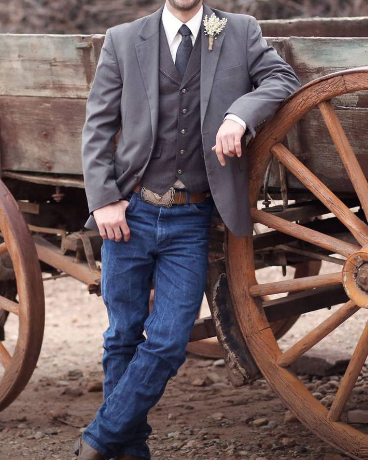 Men's Western Style Solid Color Long Sleeve Jacket Blazer