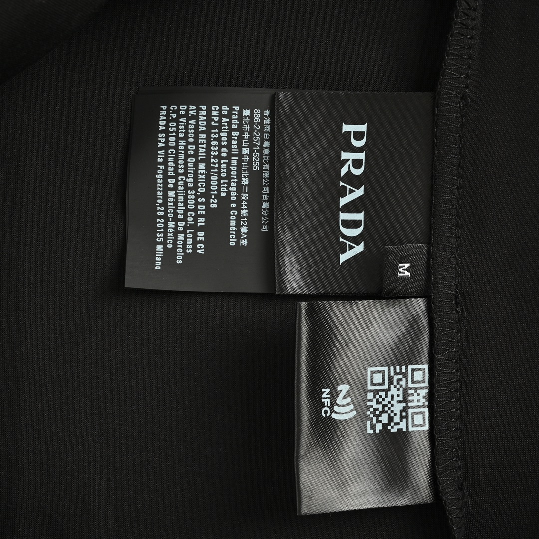 Prada 24Fw chest embroidered logo hooded sweatshirt