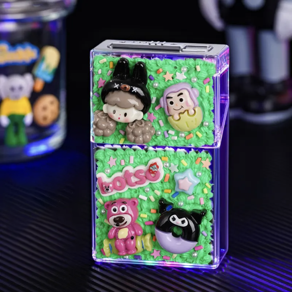 Handmade DIY cigarette case with electric lighter rechargeable