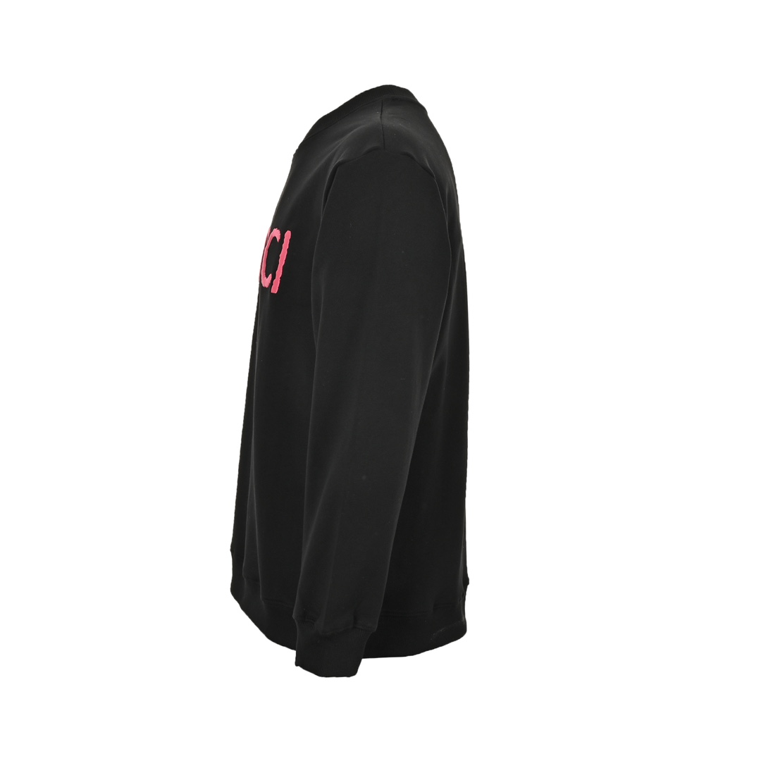 Gucci 24Fw pink lettering logo embroidered crew neck sweatshirt