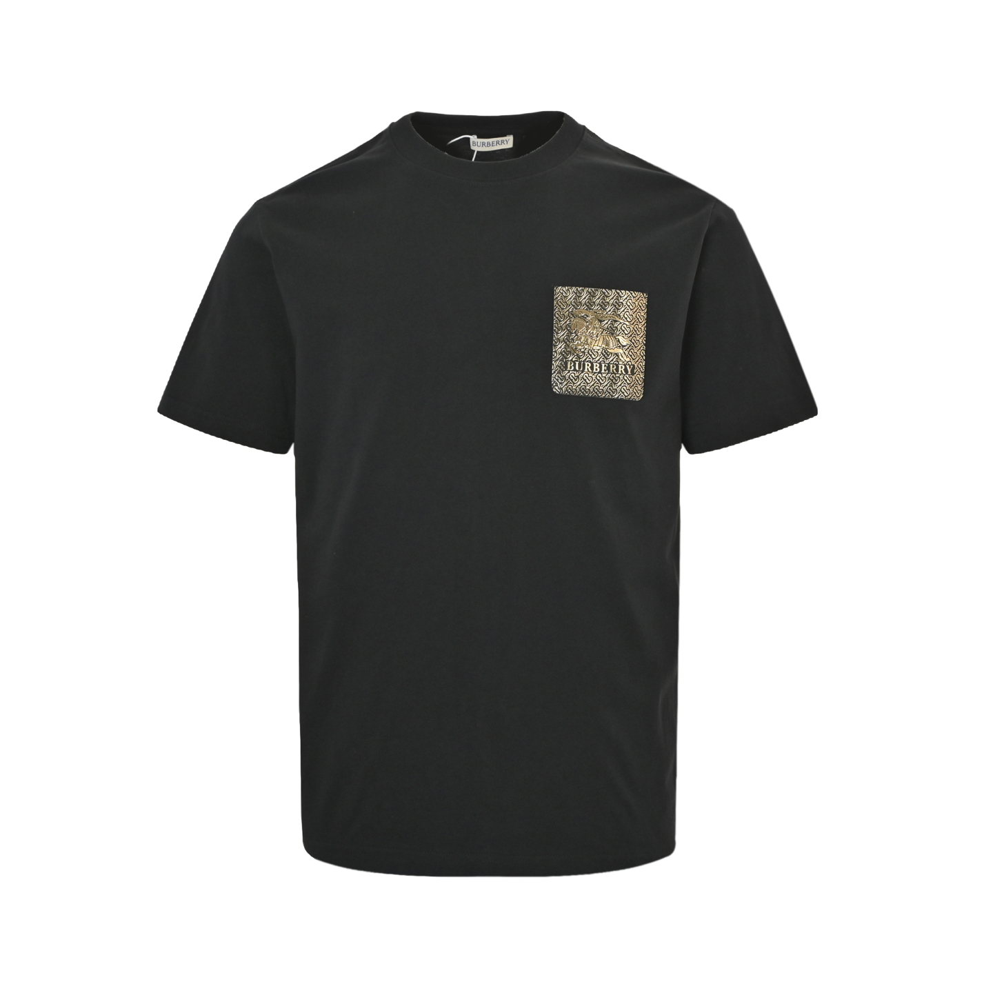 Burberry 25ss gold-edged warhorse leather label pocket short sleeve
