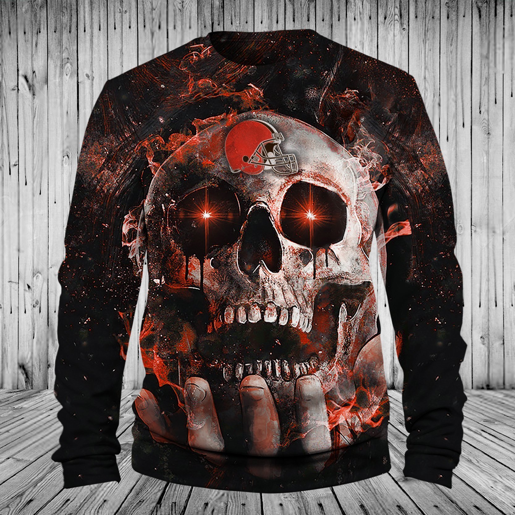 BROWNS HOODIE 3D SKULL 73