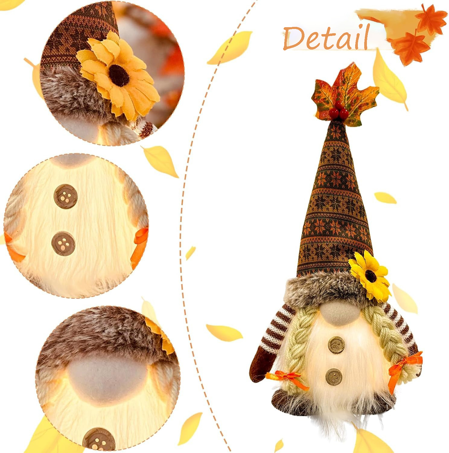 🔥LAST DAY 50% OFF🔥Autumn Decoration Gnome Figures with Light