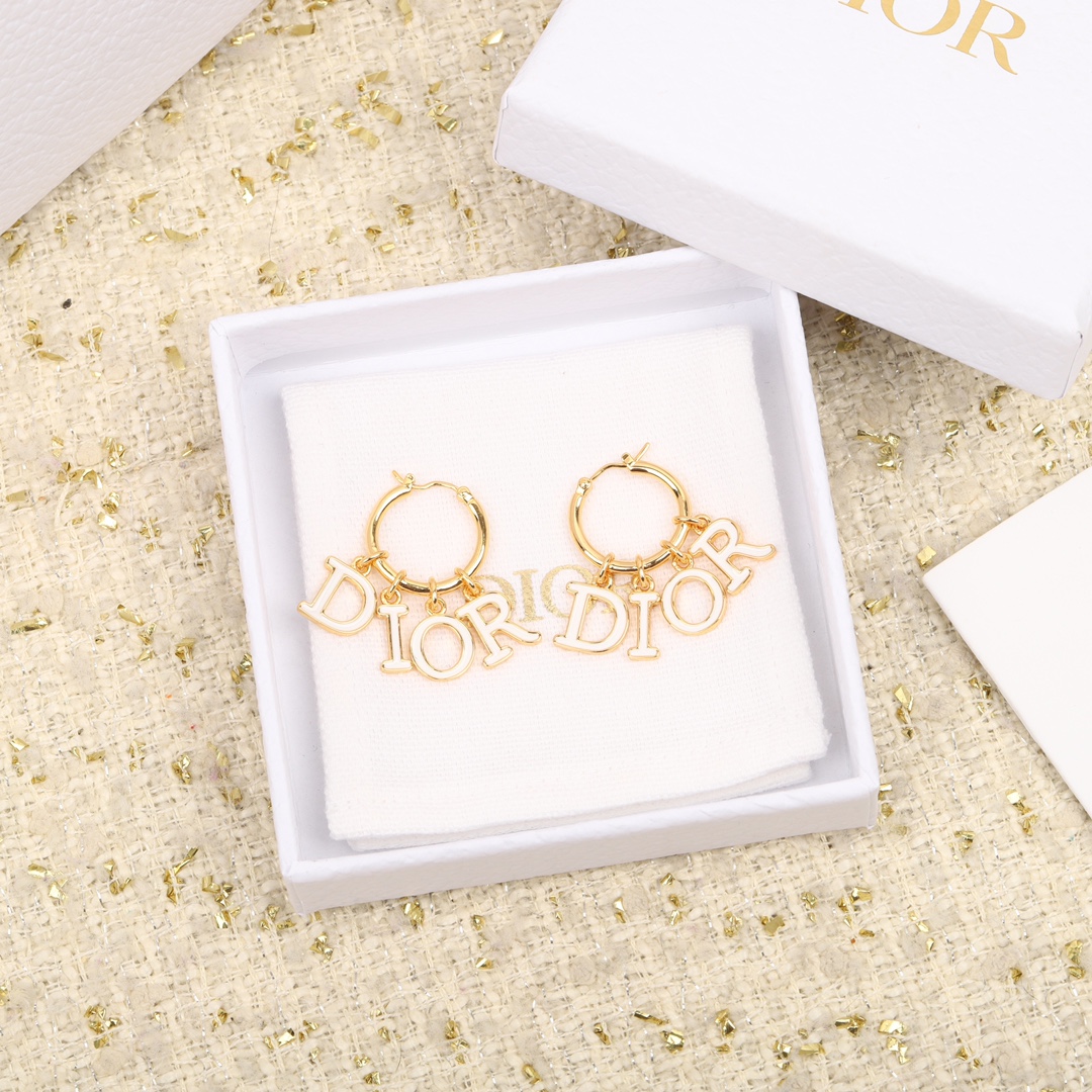 Dior Alphabet Pendant Earrings