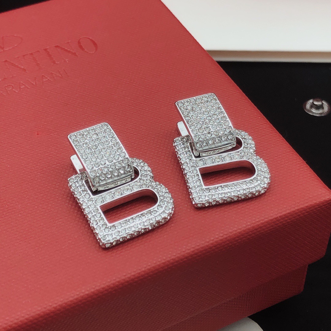 Balenciaga BB diamond earrings