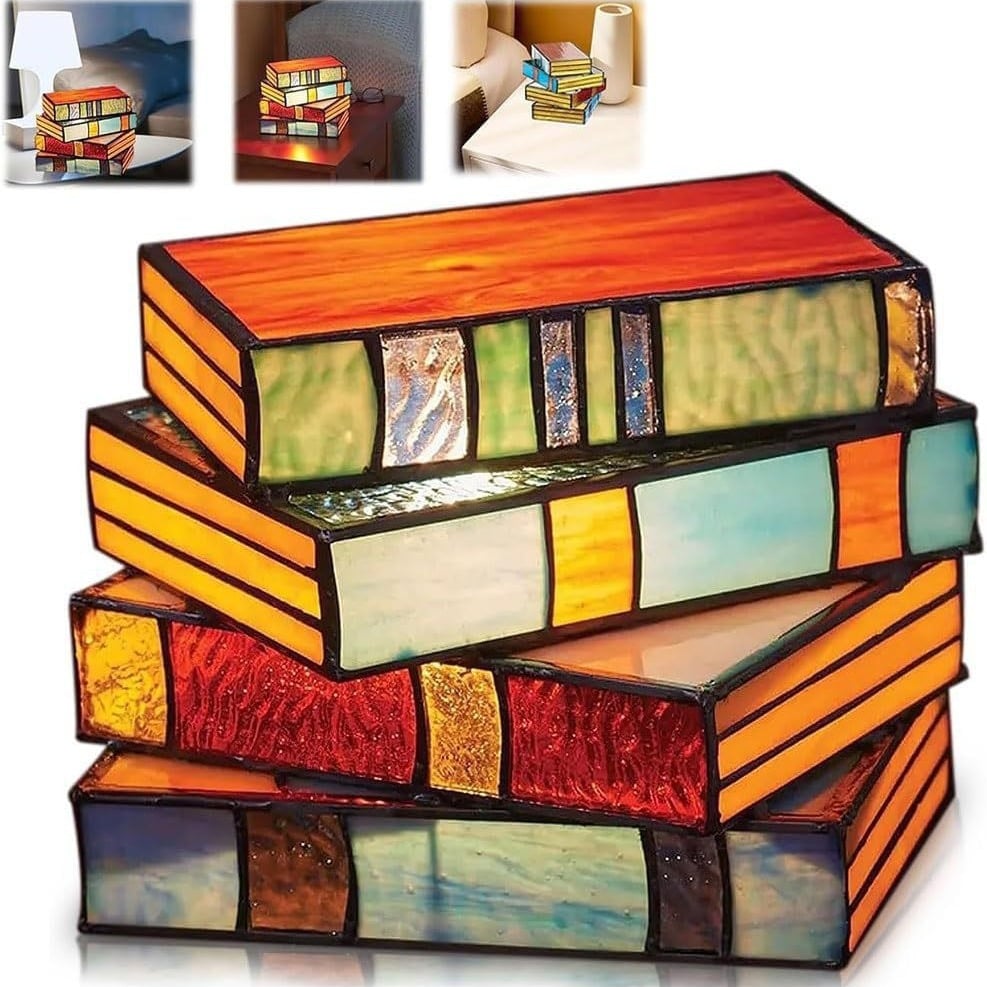 📚Stained Plastic Stacked Books Lamp