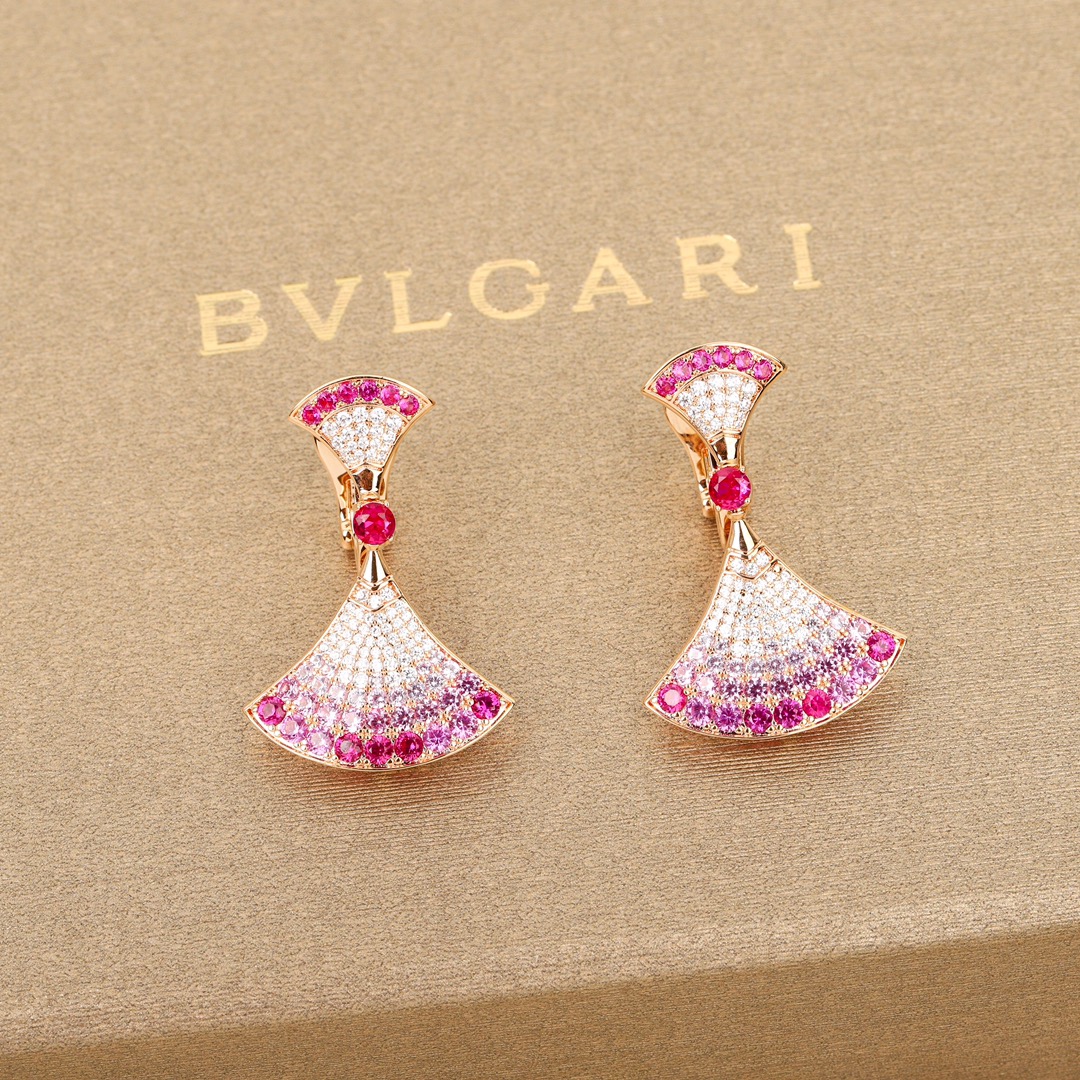 Bulgari fan-shaped diamond earrings