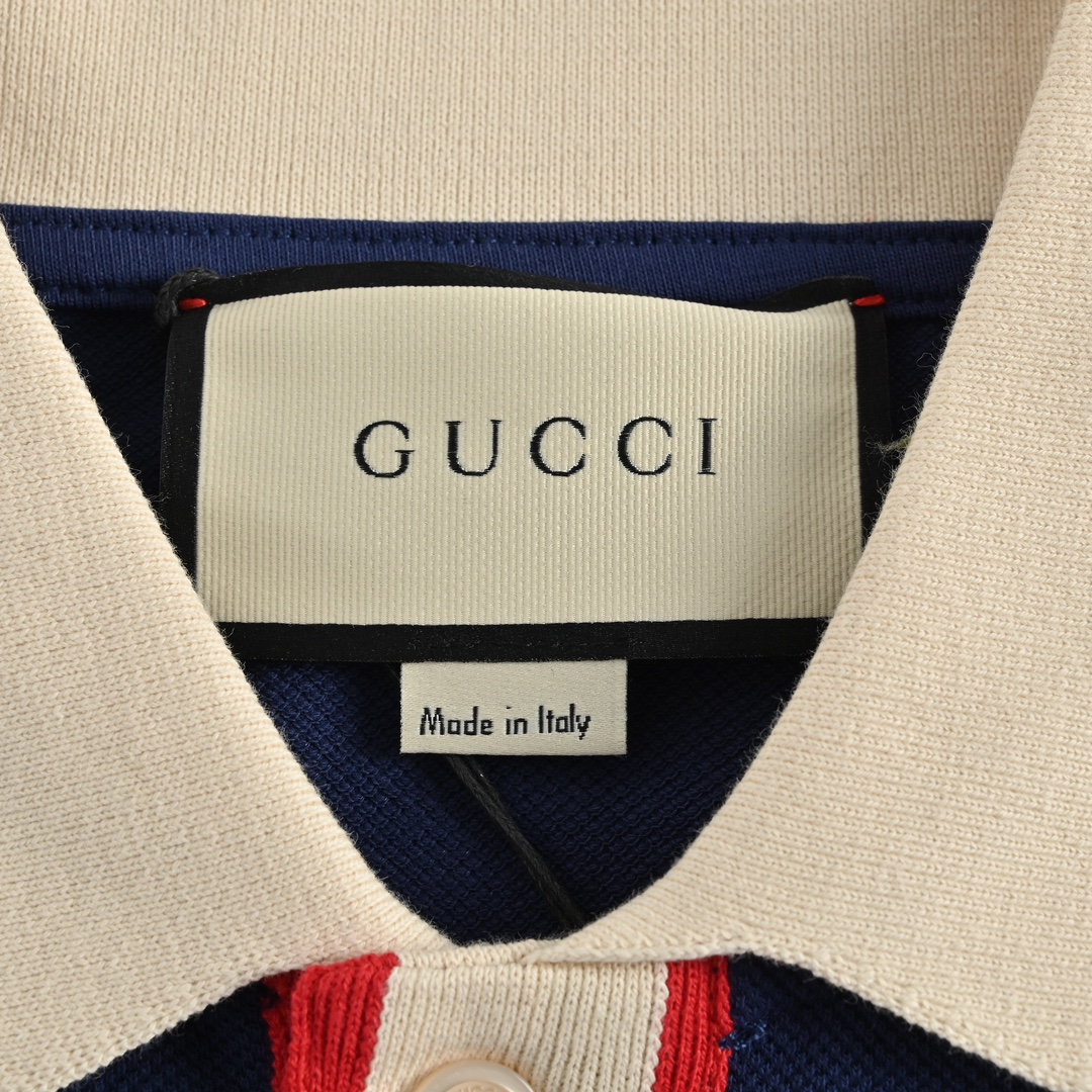 Gucci 23ss classic pocket embroidered double G Polo short sleeve
