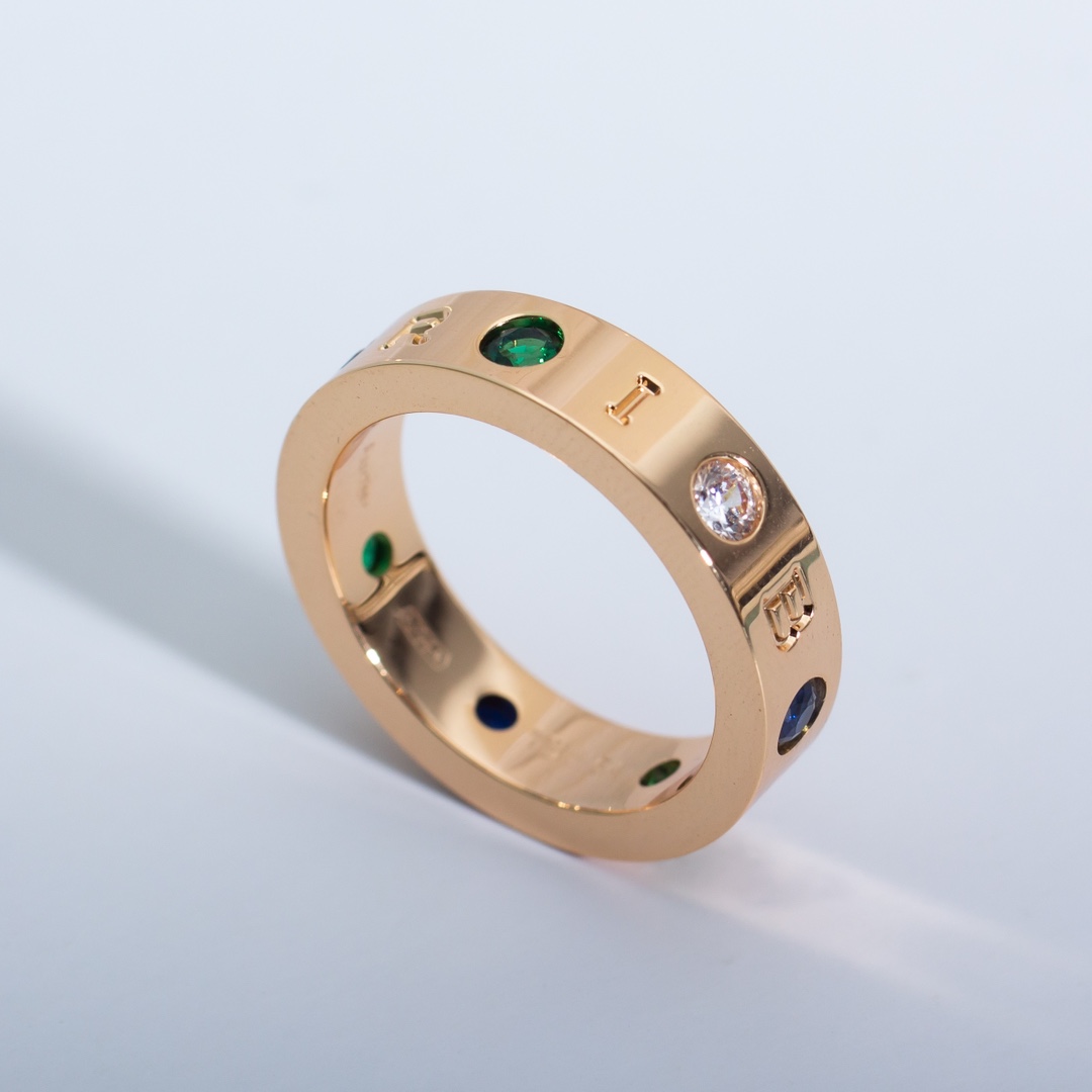 Bulgari logo diamond ring