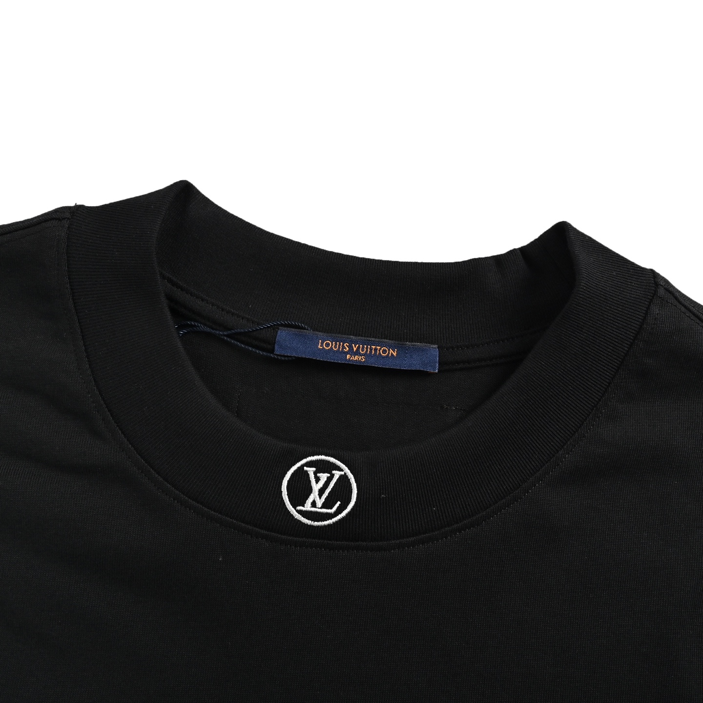 Louis Vuitton 25ss neckline lettering embroidered short sleeves