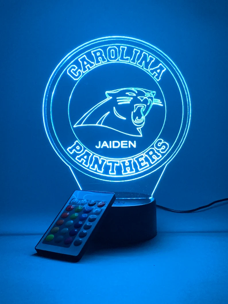 CAROLINA PANTHERS 3D LAMP PERSONALIZED
