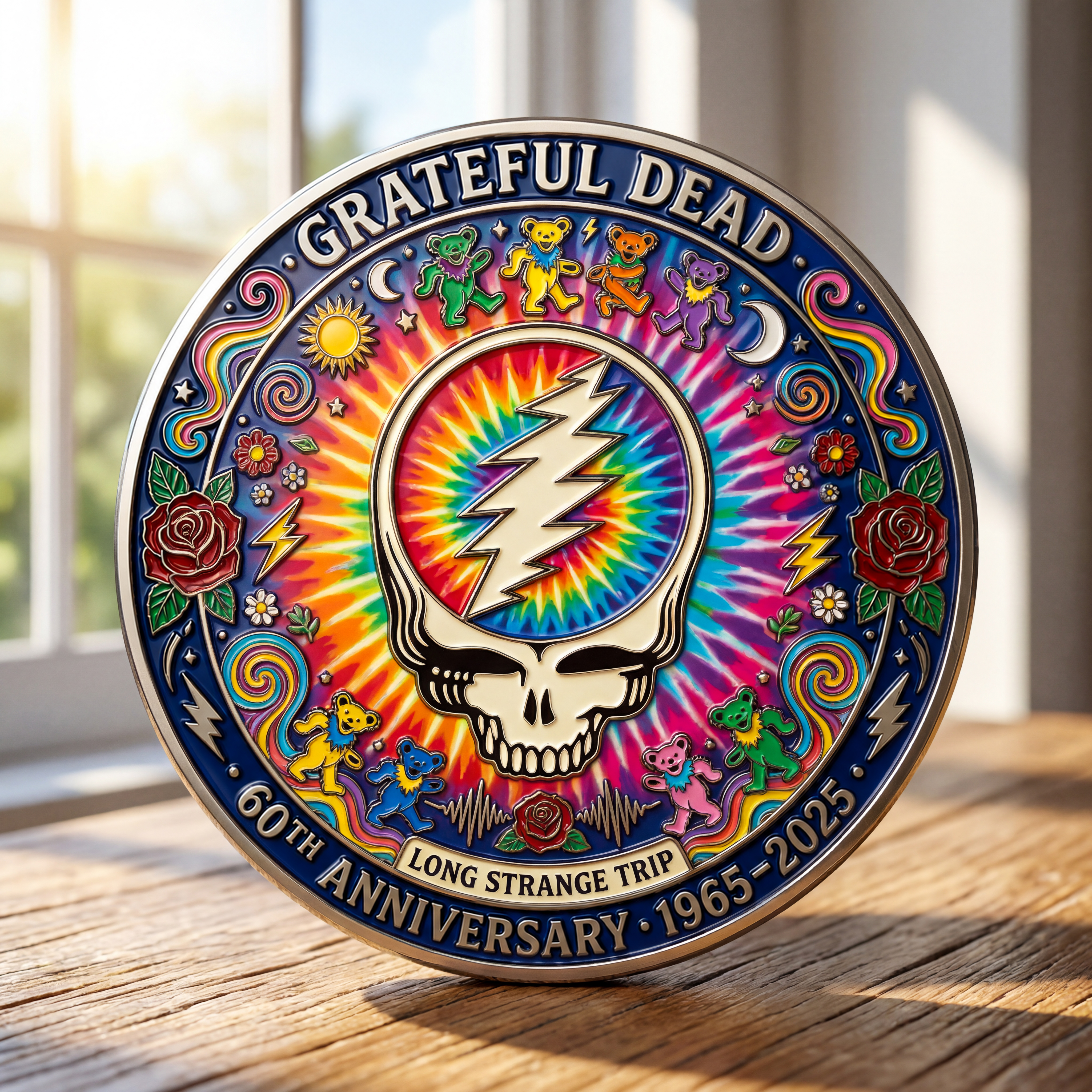 Grateful Dead 60th Anniversary Long Strange Trip Collector Coin