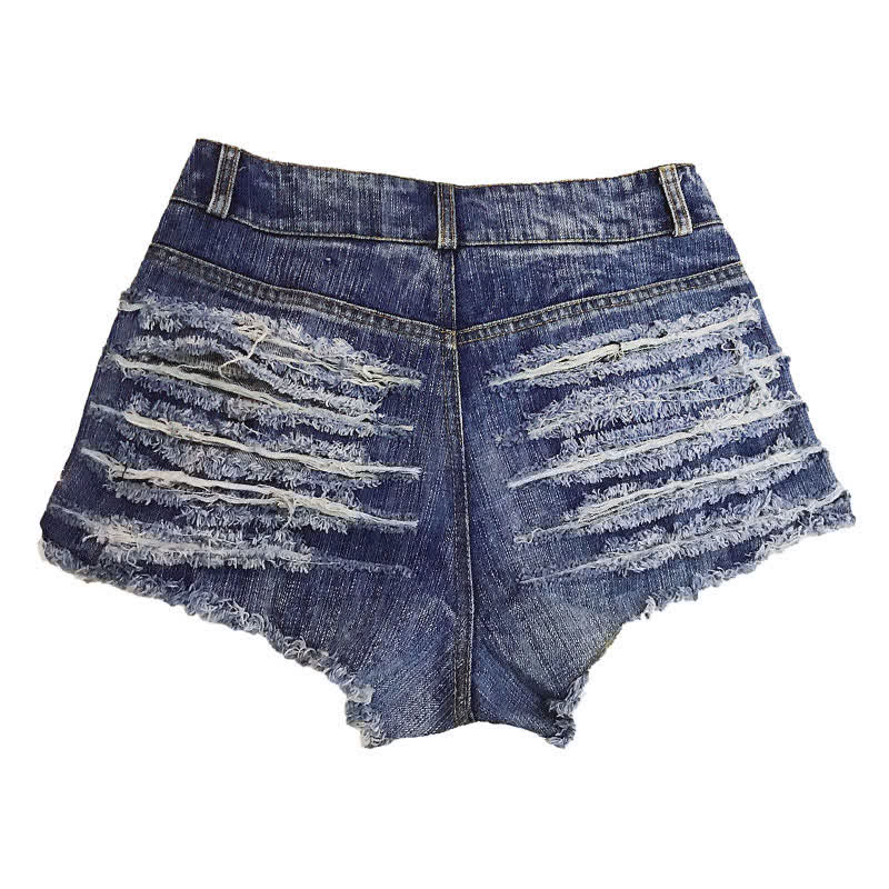 Sexy Ripped Hollow Out Denim Shorts Lingerie