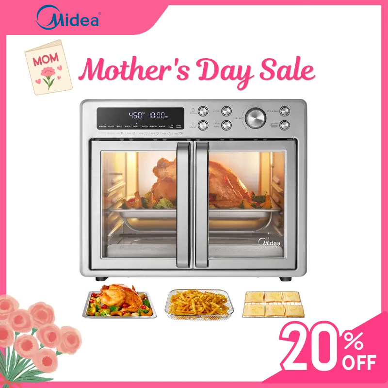 [2026 Kitchen Hack]  Flexify French Door Air Fryer Toaster Oven Combo 26.4 QT, Extra Large Countertop Air Fryer Oven 10-in-1 Combo 25% Faster Cooking & 90% Less Oil, Elegant Design Convection Fan, Gift of the Season