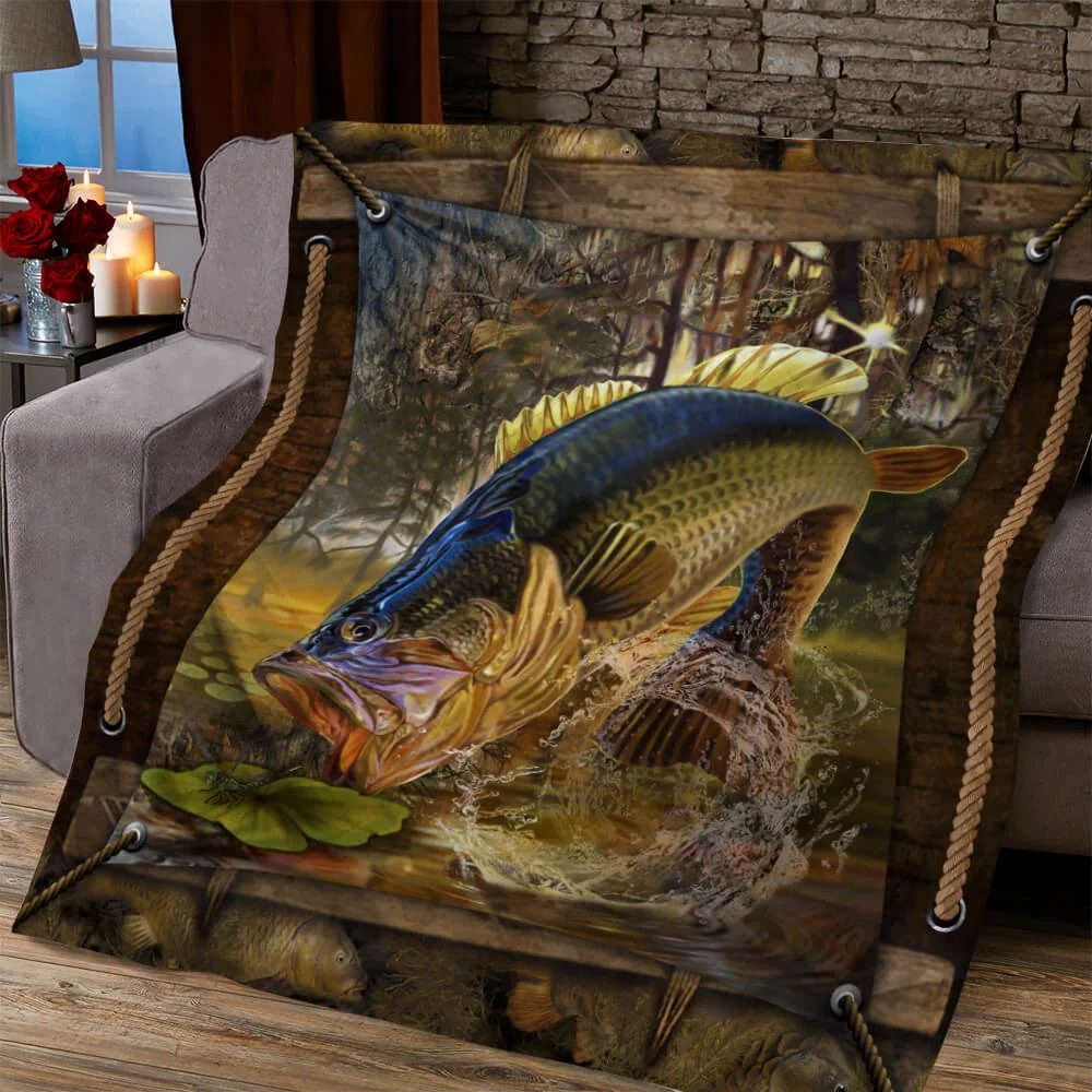 Largemouth Bass Fishing Quilt