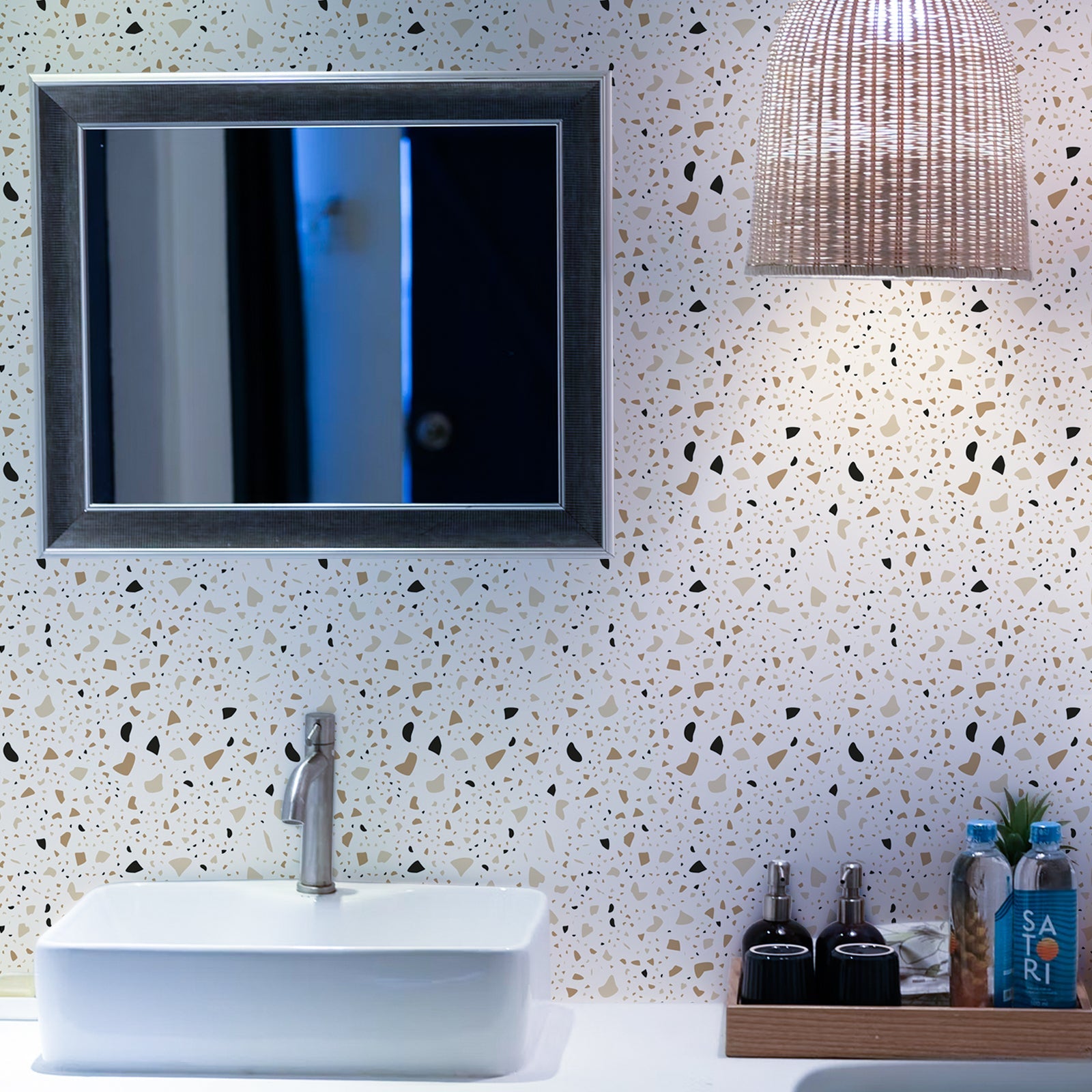 Terrazzo Peel and Stick Vinyl Floor Tile Sticker