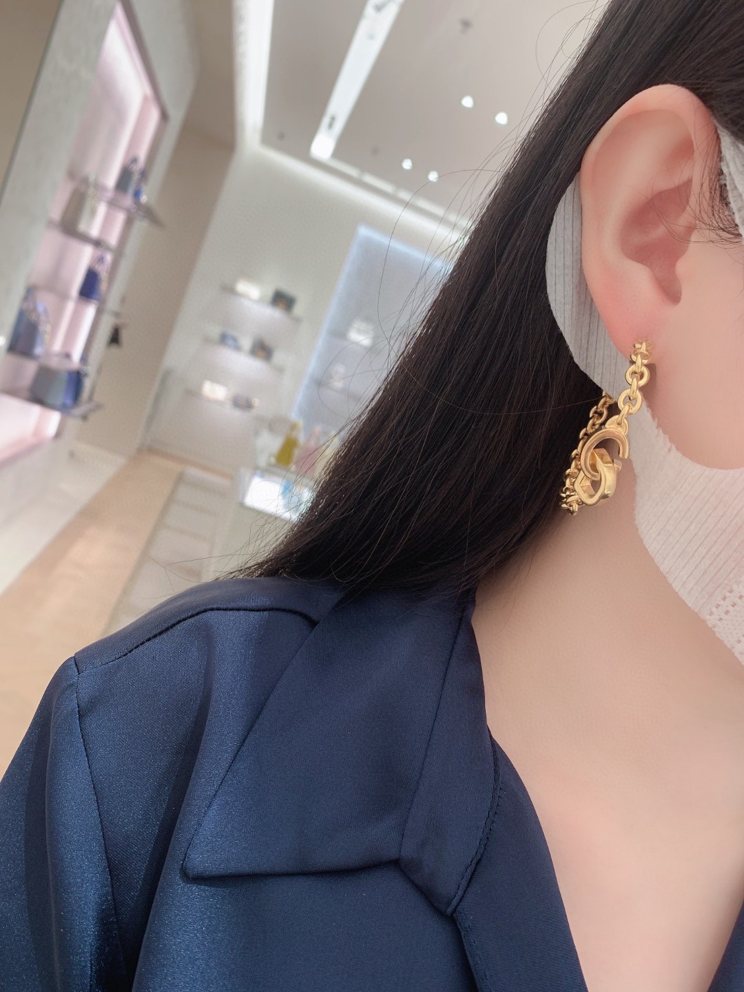 Dior Letter Chain Earrings