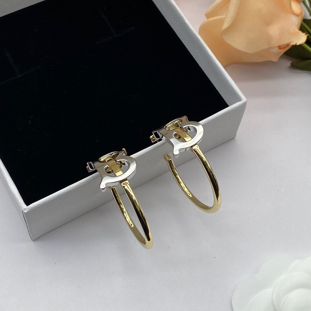 Balenciaga B font hoop earrings