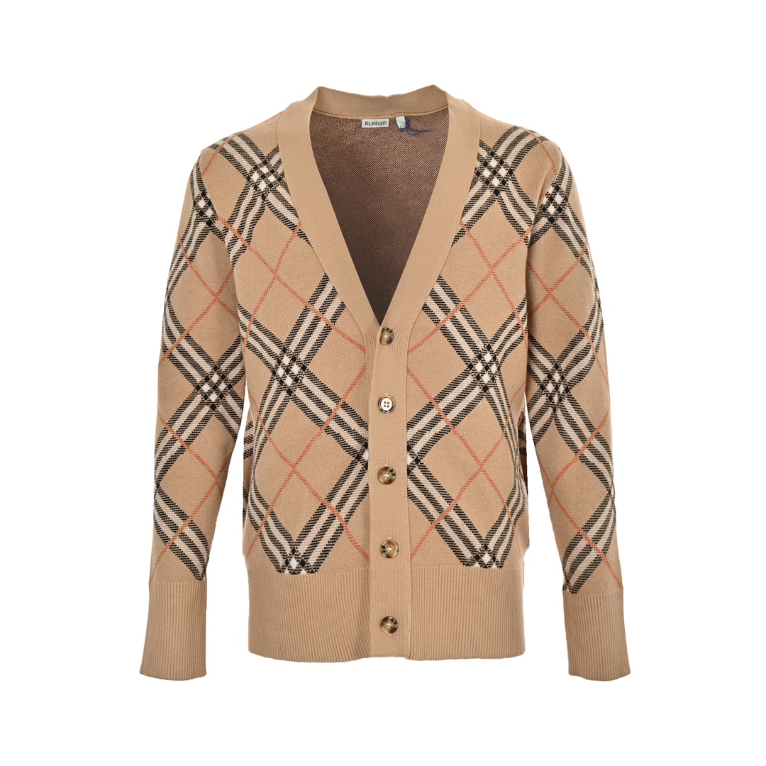 Burberry 24Fw Twill Check Knit Cardigan