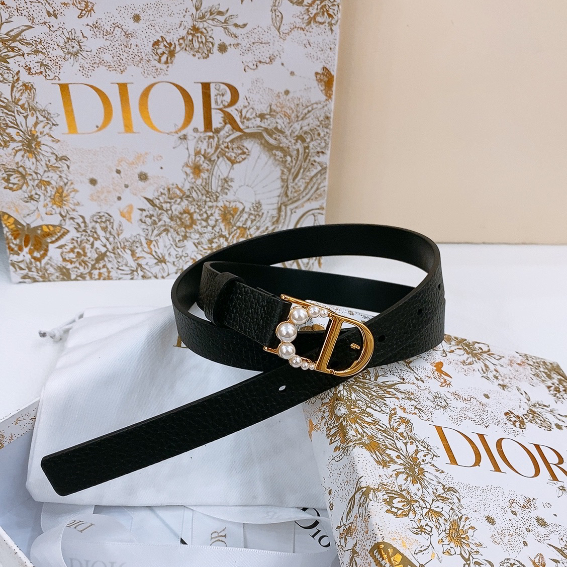 Dior Saddle Belt Cowhide Leather Belt 2.0CM Width