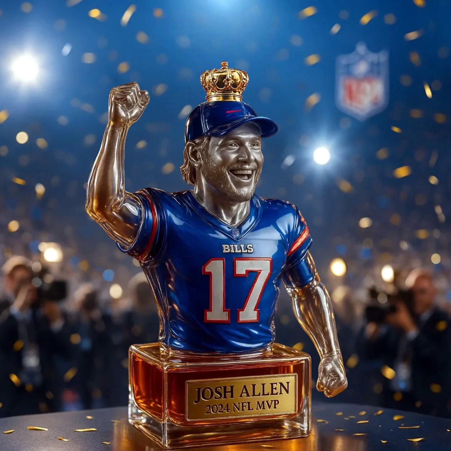 Josh Allen 2024 NFL MVP Whiskey Bottle