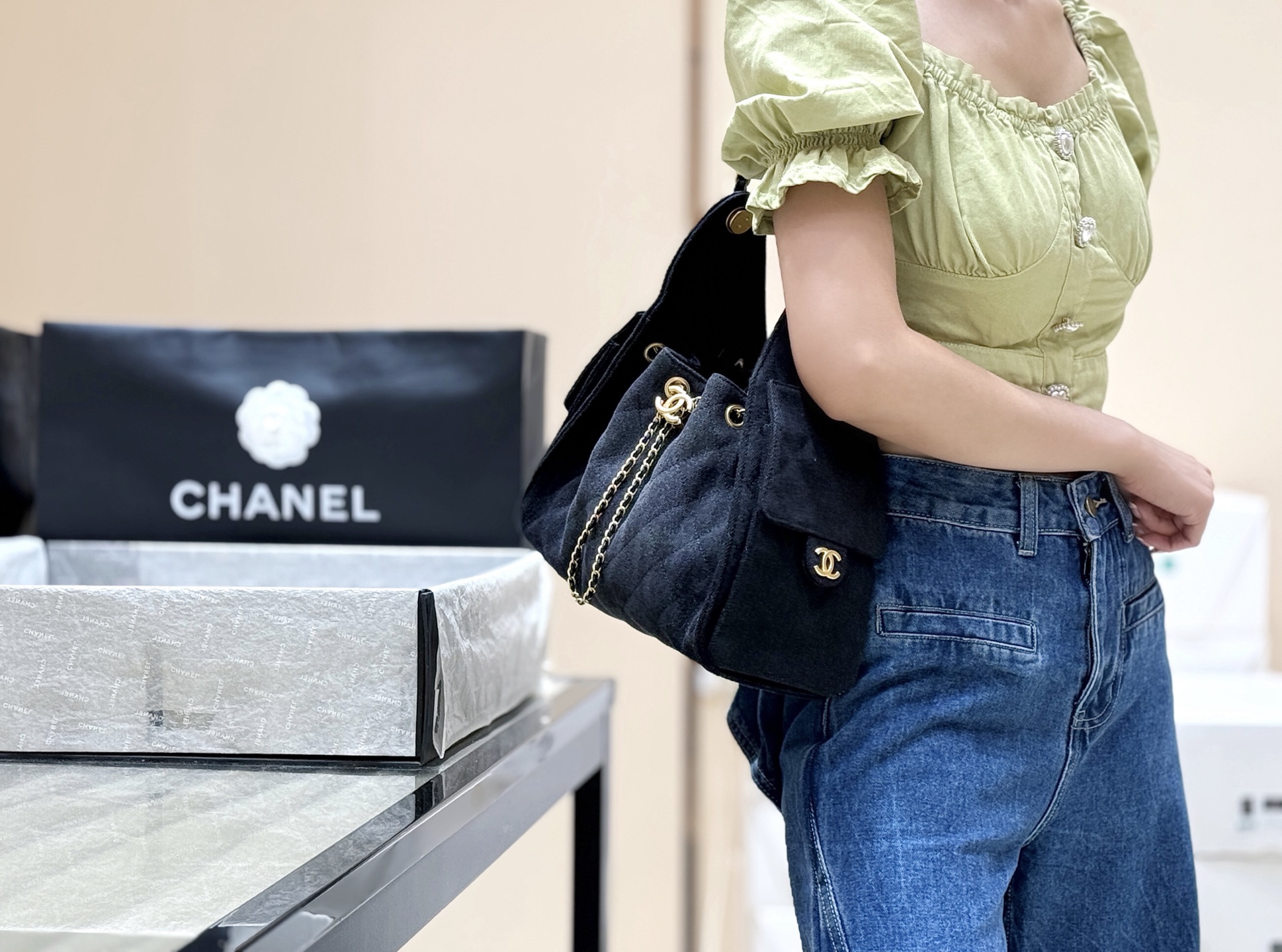 Chanel 25S Spring/Summer Collection Denim Handbag AS5293 00138