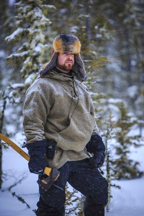 Men's Waterproof Warm Flame-retardant Antibacterial Wool Pullover Jacket