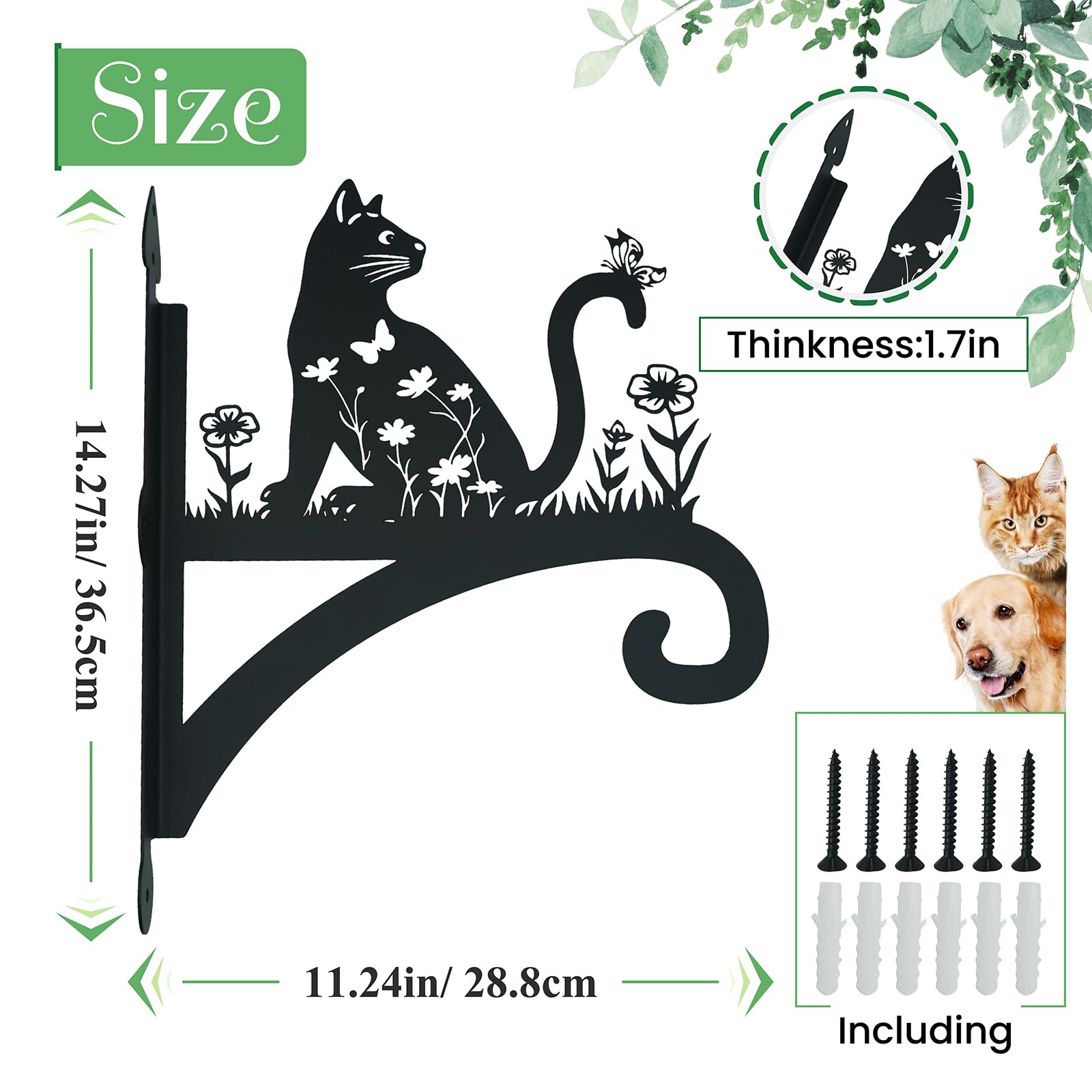 Heavy Duty Iron Animal Silhouette Hanging Brackets - Perfect for Birdfeeders, Lanterns, and Flower Baskets