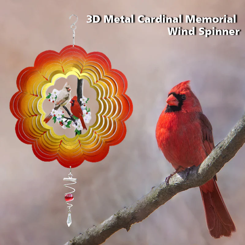 Hot New Year's Sales🔥Top Selling - 3D Garden Decorative Cardinal Wind Spinner