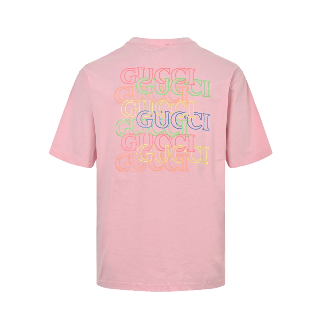 Gucci 24ss rectangular printed logo short sleeves