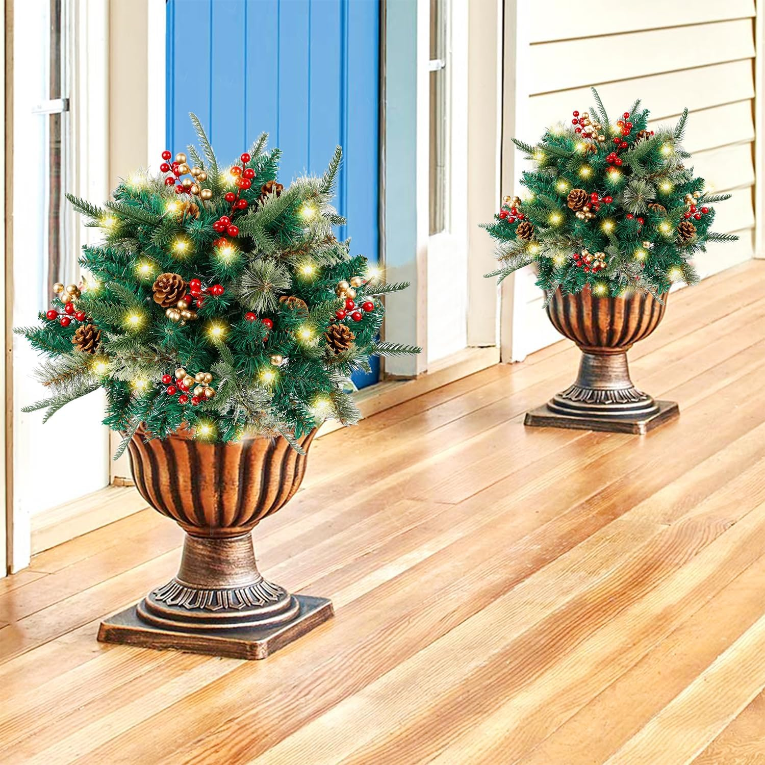 复制🎄CHRISTMAS ON SALE🔥Pre-lit Artificial Christmas Tree Feel Real Urn Filler