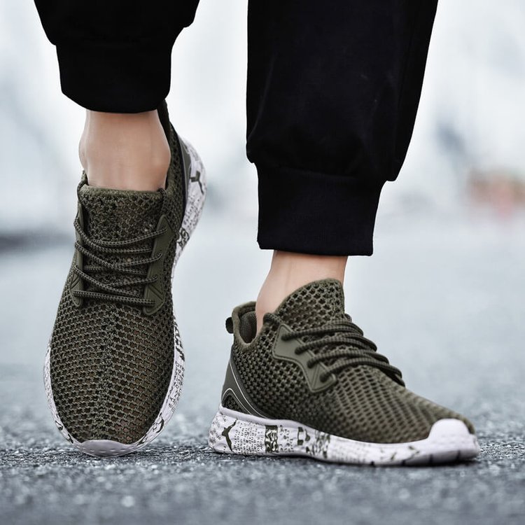 Men's Summer Graffiti Cutout Sneakers