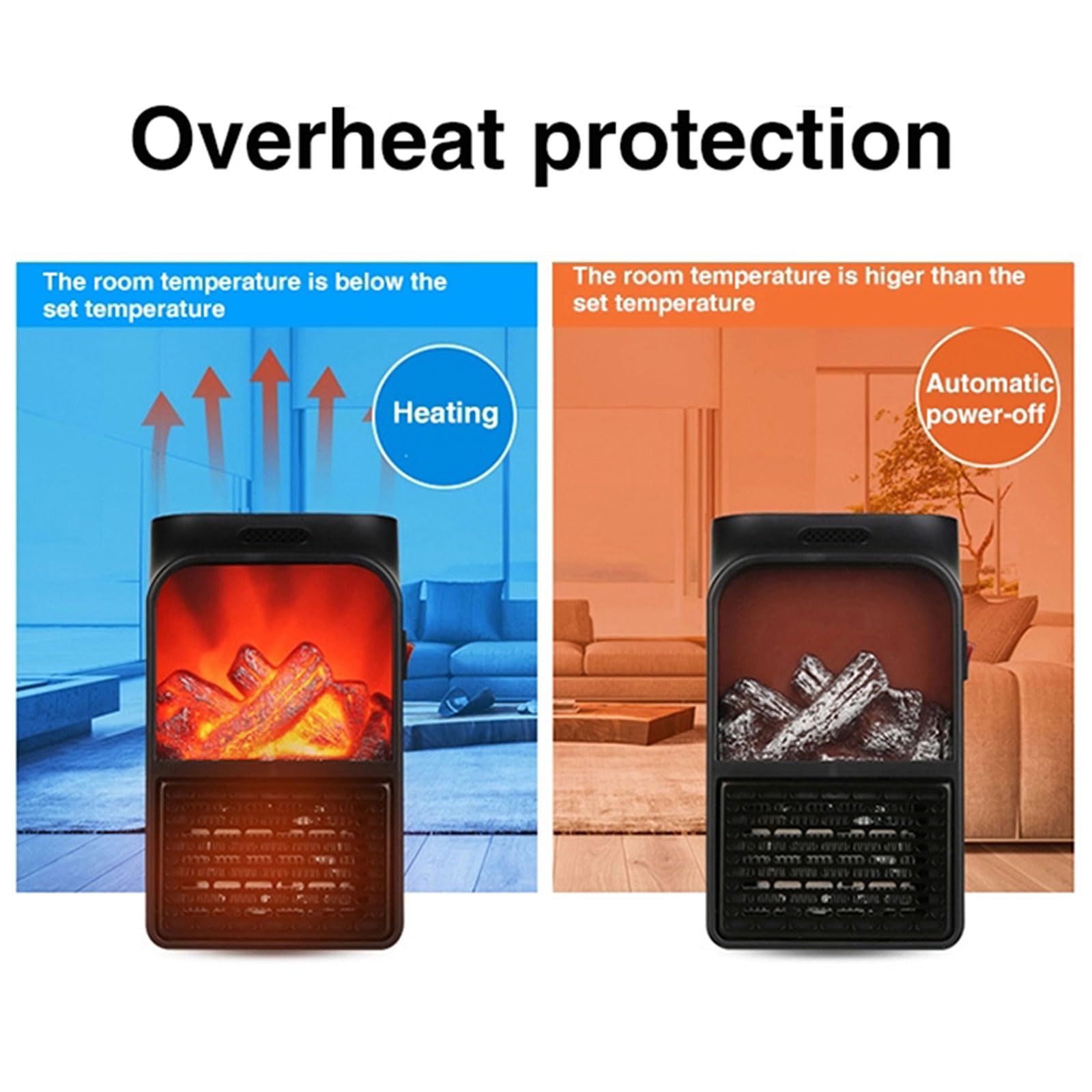 🔥Last Day 50% OFF🔥Dynamic Flame Effect Plug in Heater