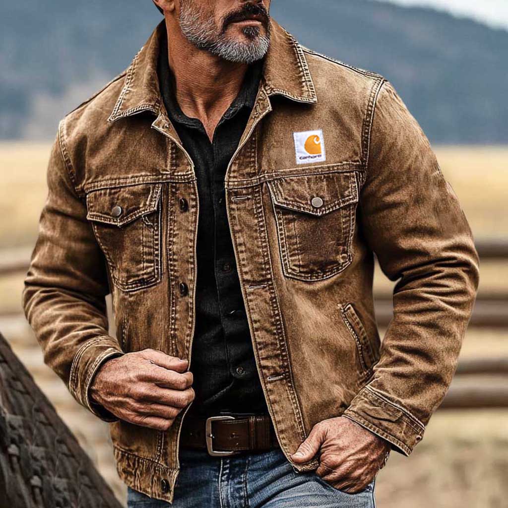 Distressed Denim Jacket for Men - Perfect for Casual and Outdoor Adventures