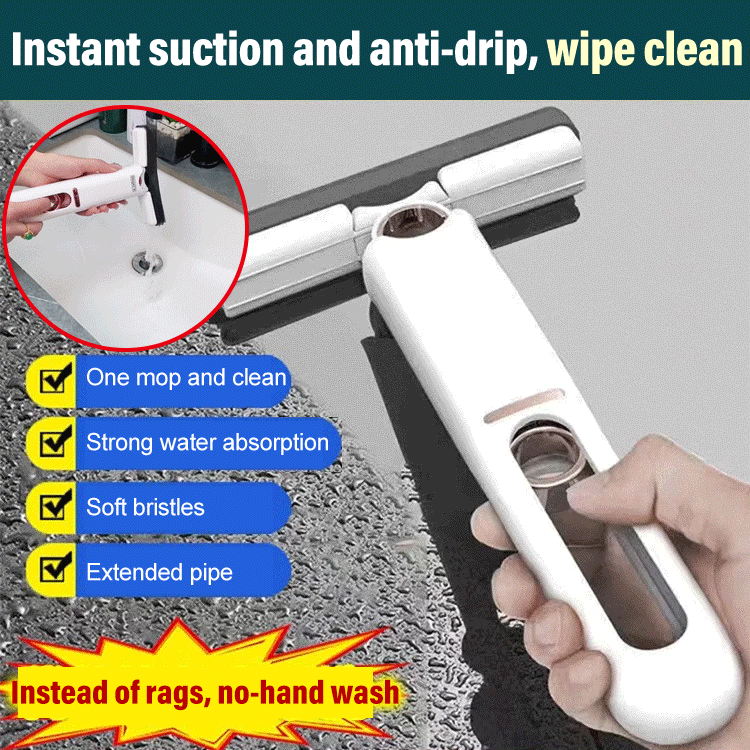 🔥Last Day Promotion-[SAVE 50% OFF]-2023 New Upgrated Portable Multifunctional Self-Squeeze Mini Mop Wet and Dry Dual-Use (1 Mop+2 Ecological cotton head)-BUY 2 GET 10% OFF & FREE SHIPPING