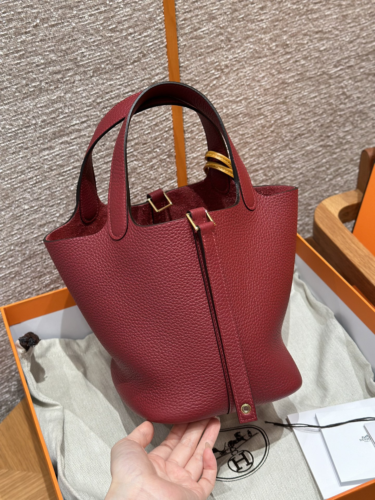 Hermès Picotin lo K1Rouge grenat handbag (handmade to order)