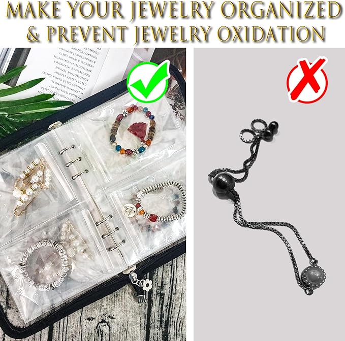 🔥Last Day Promotion-SAVE 50% OFF🔥Transparent Jewelry Storage Book With 60 Portable Anti Tarnish Jewelry Bags
