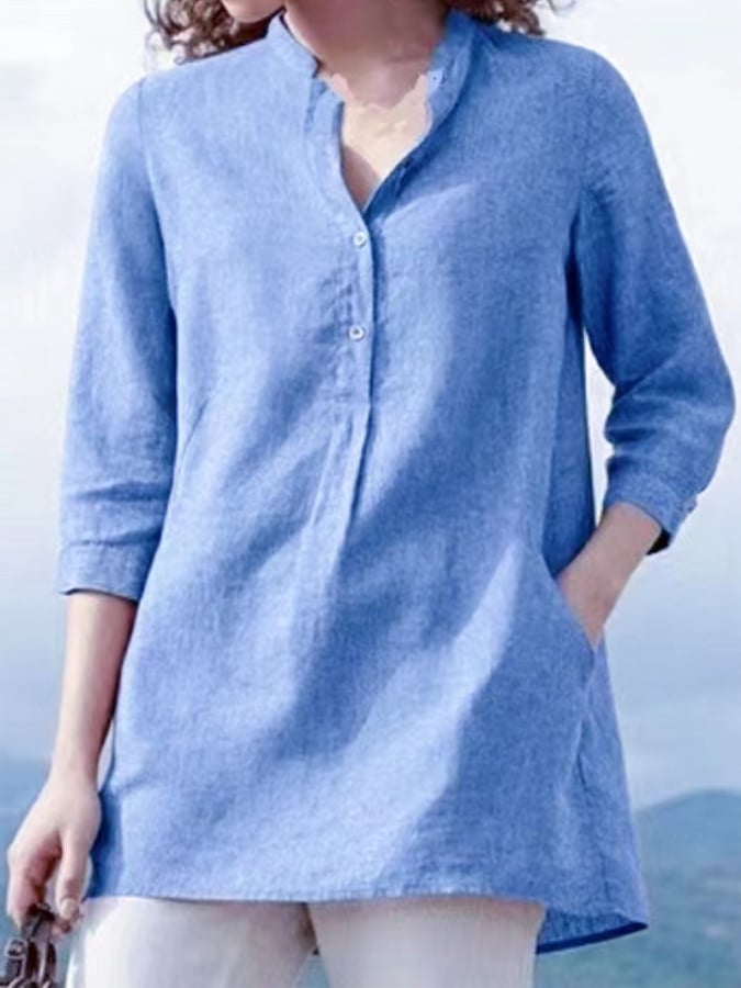 Casual Long-Sleeved Cotton Shirt
