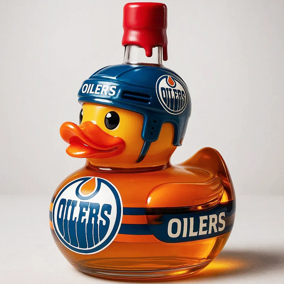 Edmonton Oilers Duck Whiskey Bottle
