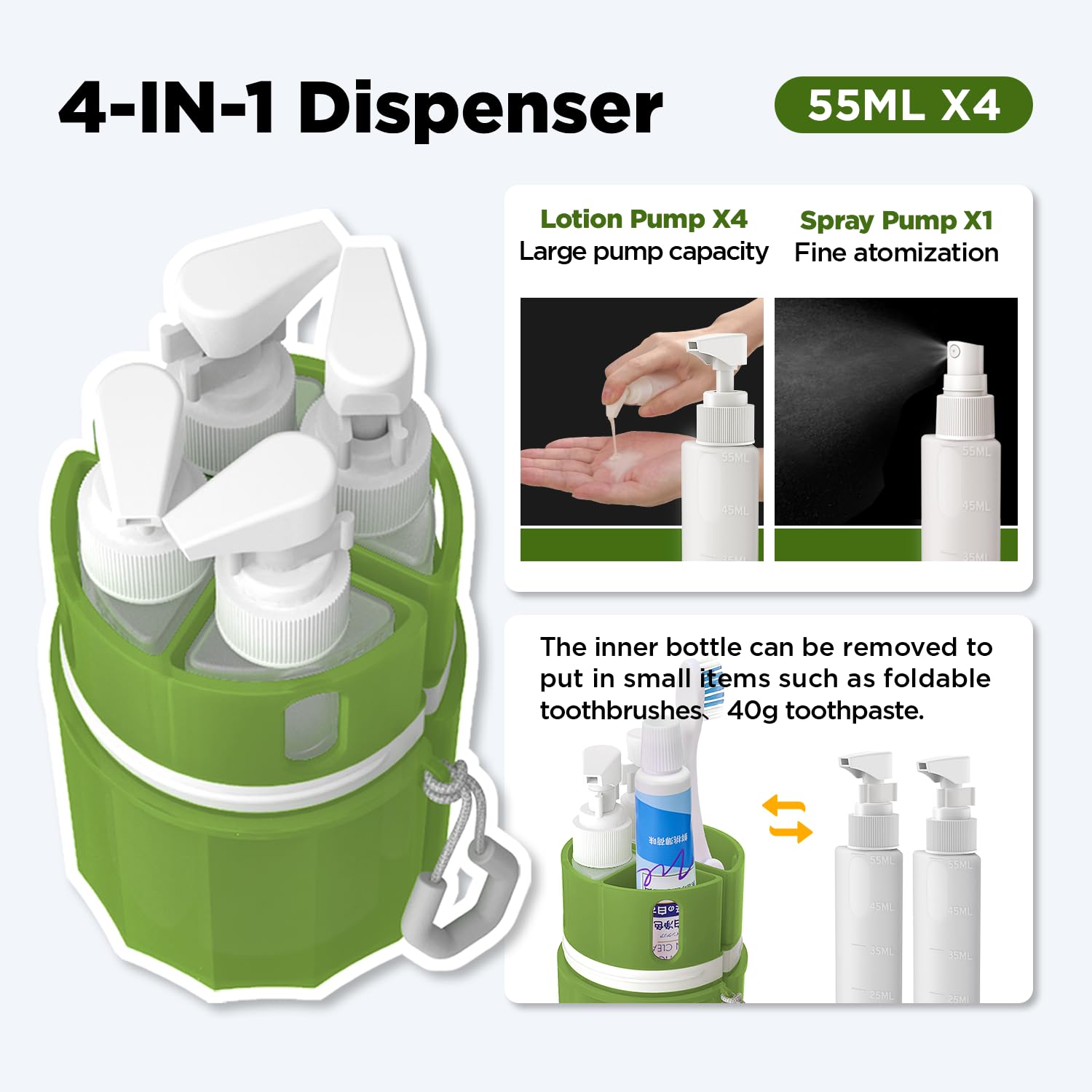 🔥ON SALE🔥TSA Approved Travel Bottles for Toiletries with Suction Cups